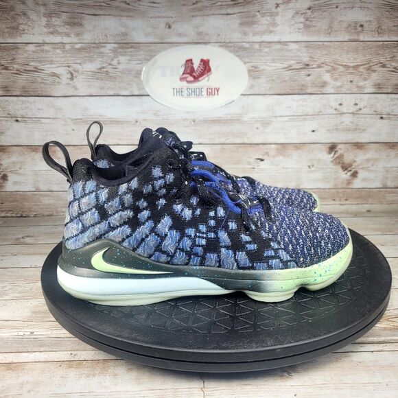Nike LeBron 17 Youth 1Y Mid  Constellations Blue Green Athletic Kids Shoes - Picture 1 of 10